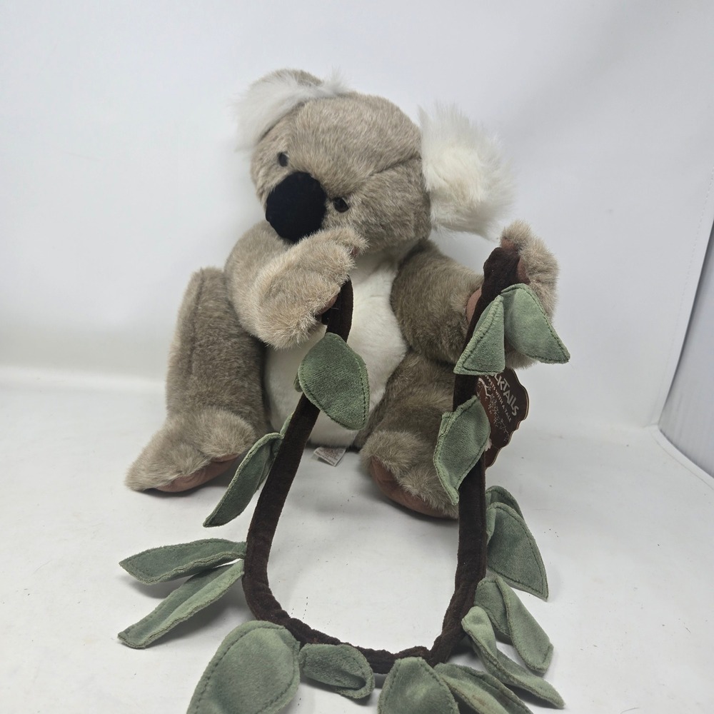 Folkmanis Folktails Koala Hand Puppet Plush Gray White with Eucalyptus Vine Tag